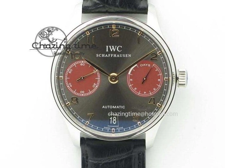 MIROTIME 0211 Portuguese Real PR Real Annual Calendar IW503502 ZF 1:1 Best Edition Black Dial Steel Markers on Black Leather Strap A StreetReady 7134